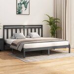 vidaXL Cadre de lit Gris Bois massif 200x200 cm