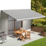 vidaXL Tissu de remplacement pour auvent Anthracite et blanc 6x3 5 m