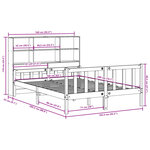 vidaXL Lit bibliothèque sans matelas cire marron 160x200cm bois massif