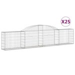 vidaXL Paniers à gabions arqués 25 Pièces 300x30x60/80 cm fer galvanisé