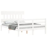 vidaXL Cadre de lit sans matelas blanc 140x190 cm bois massif