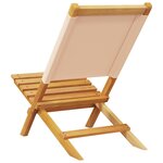 vidaXL Chaises de jardin pliantes lot de 4 beige tissu et bois massif