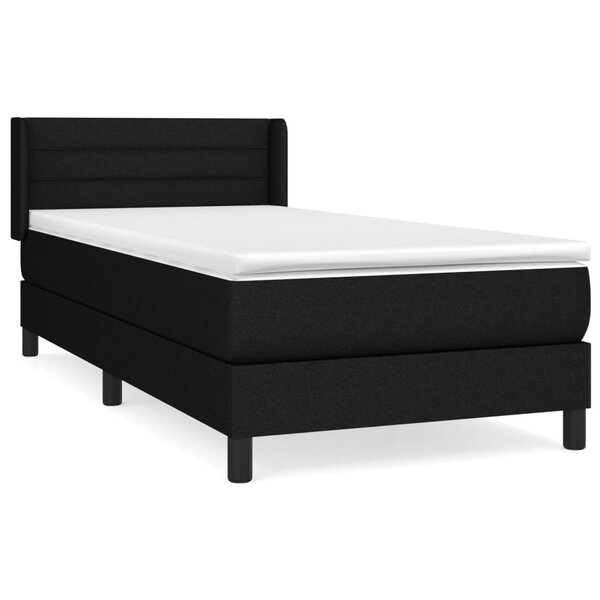vidaXL Sommier à lattes de lit et matelas Noir 80x200 cm Tissu