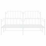 vidaXL Cadre de lit métal sans matelas et pied de lit blanc 183x213 cm