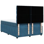 vidaXL Sommier à lattes de lit et matelas Bleu foncé 140x200cm Velours