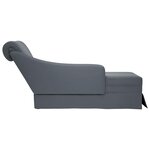vidaXL Fauteuil long et traversin accoudoir droit gris foncé velours