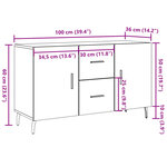 vidaXL Buffet vieux bois 100x36x60 cm bois d'ingénierie