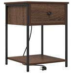 vidaXL Cabinet de chevet avec tiroir Chêne marron 42 x 41 x 56 cm