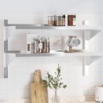 vidaXL Étagère murale à 2 niveaux 100x30x60cm argenté acier inoxydable