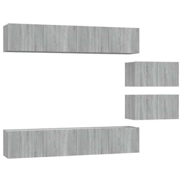 vidaXL Ensemble de meubles TV 6 Pièces Sonoma gris Bois d'ingénierie