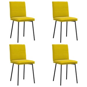 vidaXL Chaises à manger lot de 4 jaune velours