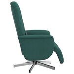 vidaXL Fauteuil inclinable de massage et repose-pieds vert foncé tissu