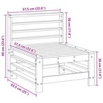 vidaXL Sofa de jardin milieu Pin massif Pin brun ciré