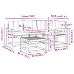 vidaXL Ensemble de canapés d'extérieur 5 pc Naturel et Beige