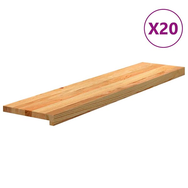 vidaXL Marches d'escalier 20 Pièces marron clair 110x25x2 cm chêne massif
