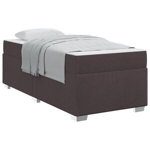 vidaXL Cadre de lit avec matelas Marron foncé 100 x 200 cm tissu