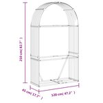 vidaXL Porte-bûches vert 120x45x210 cm acier galvanisé