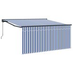 vidaXL Auvent Rétractable Bleu et Blanc 300 x 250 cm