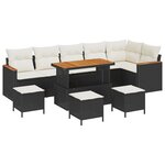 vidaXL Ensemble de canapé de jardin 10 Pièces Noir polyrotin