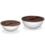 vidaXL Ensemble de table basse 2Pièces Bois récupération massif forme bol