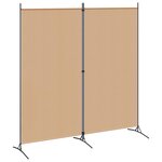vidaXL Paravent à 2 panneaux Beige 175 x 180 cm Tissu