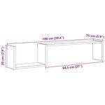 vidaXL Étagères murales 2 Pièces vieux bois 100x15x20cm bois d'ingénierie
