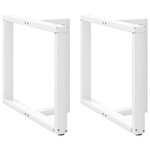 vidaXL Pieds de table à manger en T  2 pièces  blanc  90 x 35 x (72-73) cm  acier