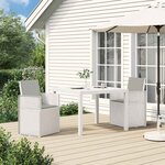 vidaXL Chaises de jardin salle à manger 2 Pièces Blanc et gris clair PP