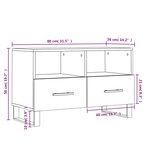 vidaXL Meuble TV Noir 80x36x50 cm Bois d'ingénierie