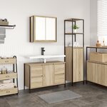 Ensemble de meubles de salle de bain 2 pièces en bois d'ingénierie chêne Sonoma