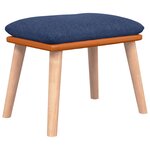 vidaXL Chaise à bascule avec repose-pied Bleu Tissu