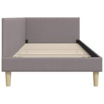 vidaXL Cadre de lit d'angle Autre avec tête de lit Taupe 90 x 200 cm