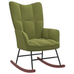 vidaXL Chaise à bascule avec repose-pied Vert clair Velours