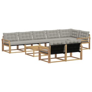vidaXL Ensemble de canapés d'extérieur 9 pc Blanc et gris clair