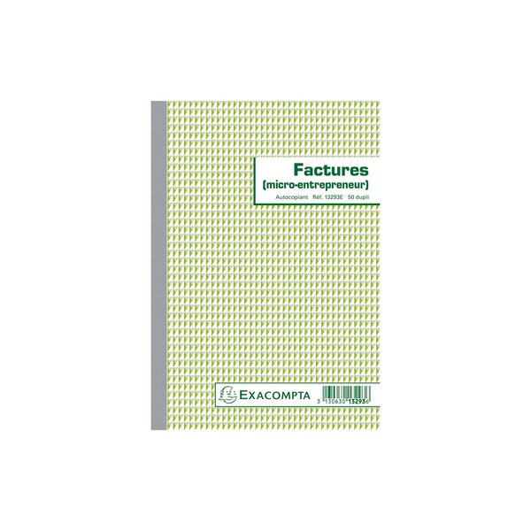 Manifolds Factures Micro-entrepreneur 21x14 8cm - 50 Feuillets Autocopiants Dupli - X 5 - Exacompta