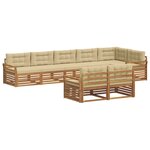 vidaXL Ensemble de canapés d'extérieur 8 pc Naturel et Beige