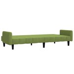 vidaXL Canapé-lit à 2 places vert clair velours