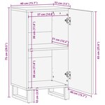 vidaXL Buffet noir 40x33x75 cm bois massif de manguier