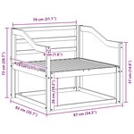 vidaXL Sofa de milieu extérieur Bois d'Acacia Massif Blanc