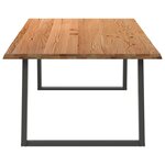 vidaXL Table à manger et bord naturel bois massif chêne rectangulaire