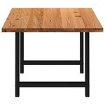 vidaXL Table à manger marron clair bois de chêne massif rectangulaire