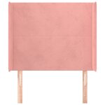 vidaXL Tête de lit avec oreilles Rose 103x16x118/128 cm Velours