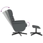 vidaXL Fauteuil inclinable avec repose-pied gris similicuir