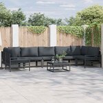 vidaXL Ensemble de canapé de jardin 7 Pièces Anthracite Acier