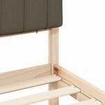 vidaXL Cadre de lit avec tête de lit rembourrée Taupe 135 x 190 cm