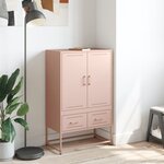 vidaXL Buffet haut rose 68x39x111 5 cm acier