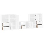 vidaXL Meubles TV 5 Pièces avec rangement ODDA blanc bois de pin massif