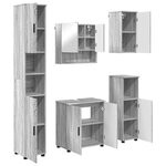 vidaXL Ensemble de mobilier de salle de bain 5 Pièces Gris Sonoma