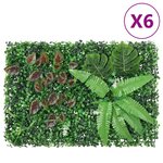  vidaXL Clôture à plantes artificielles 6 Pièces vert 40x60 cm