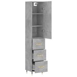 vidaXL Buffet haut Gris béton 34 5x34x180 cm Bois d'ingénierie